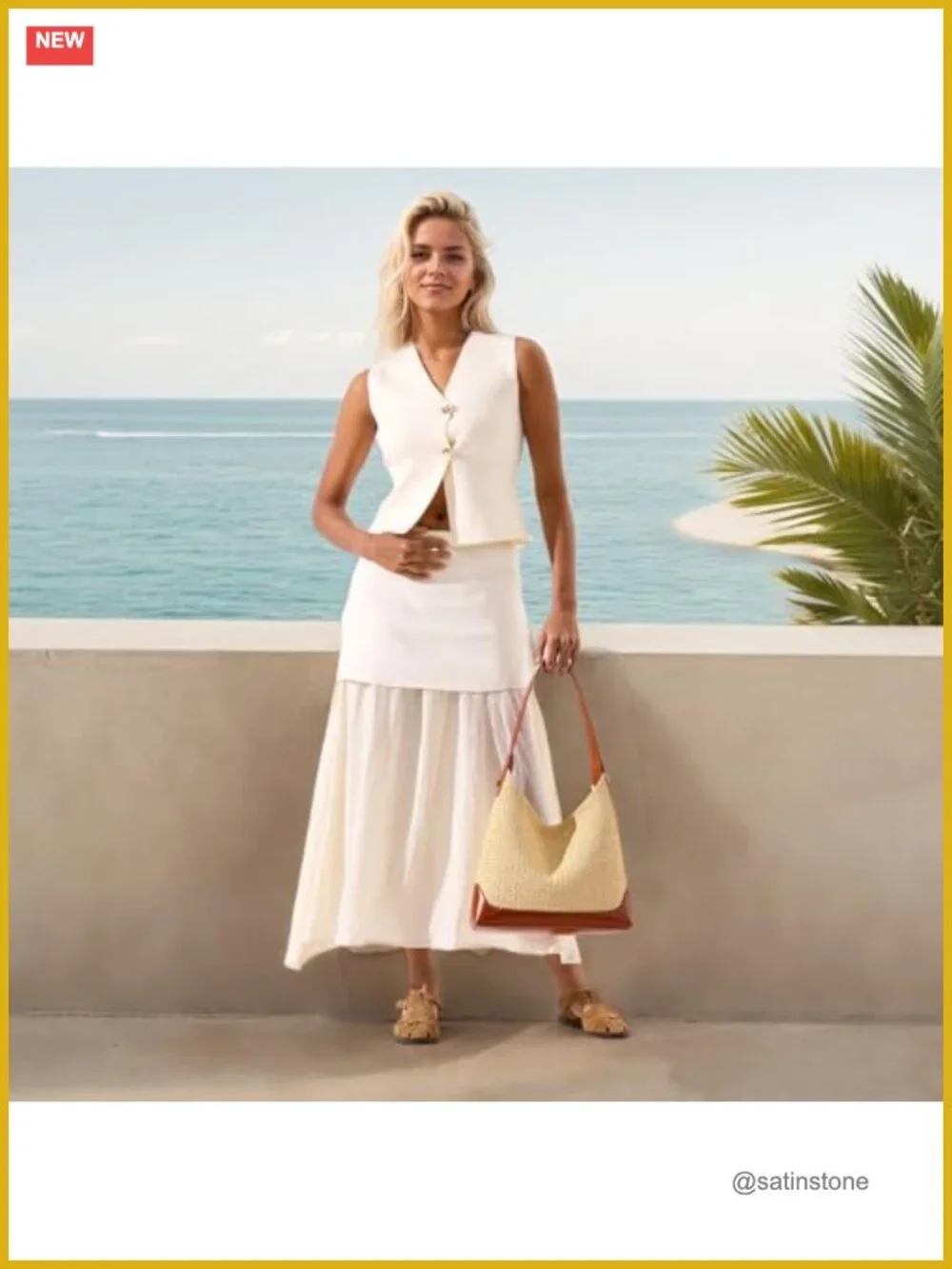 Woven Straw Tote Bag, Slouchy Hobo Beach Purse with Faux Leather Straps